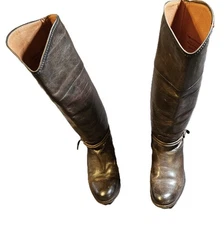 Frye Melissa Belted Tall Dark Brown Women's Boots SZ 7 1/2 B Equestrian,Riding