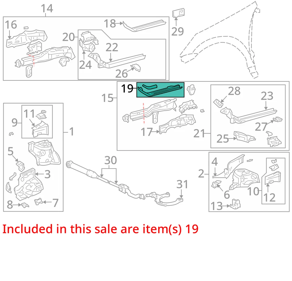 ADEQUADO PARA 2009-2010 PONTIAC VIBE REFORCEMENT F/CMPT S/RL 19184078 - NOVO FABRICANTE DE EQUIPAMENTO ORIGINAL - Imagem 2 de 3