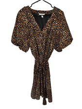 Nine West Women's Animal Print Dress Size XXL Fully Lined balloon Sleeves Casual