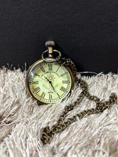 nautical Antique Brass Pocket Watch Style Engraved Chain Watch gift item