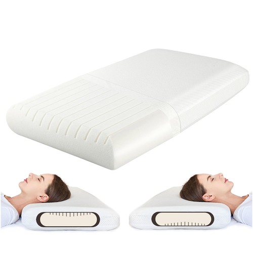 Double-Side Memory Foam Pillow,4'' Cervical Neck Pillow for Side Sleeper,Medi...