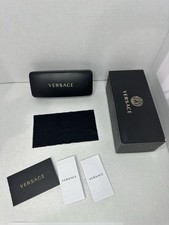 Versace Black Hard Faux Leather Case for Glasses Sunglasses w/ Cloth Box