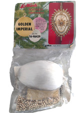 Rare Vintage LeeWards Golden Imperial Sequin Bead Christmas Ornament Kit Sealed