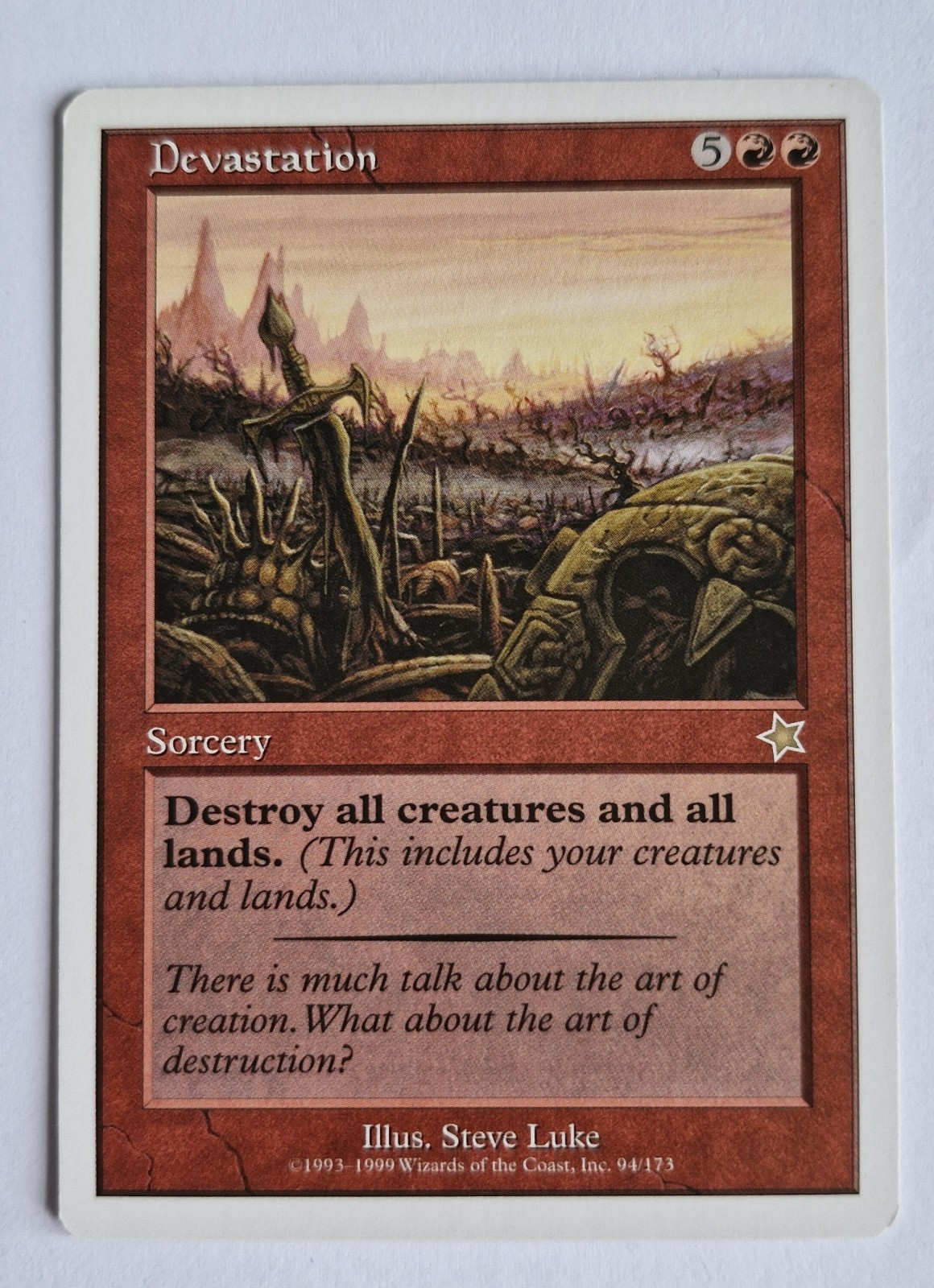 Devastation ~ Starter 1999 ~ MTG ~ White Border ~ LP/NM ~ 