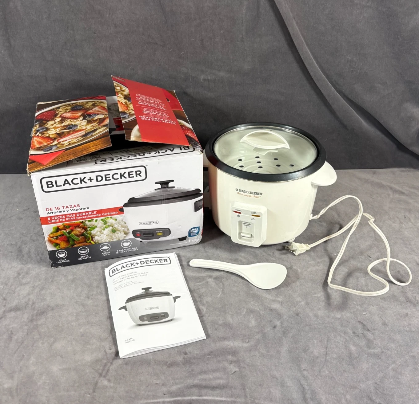 New Black & Decker 16 Cup Rice Cooker and Food Steamer RC516 Vegetable Basket
Opens in a new window