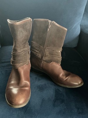 Ralph Lauren Megan leather and suede mid calf boot, womens 6B, zippered