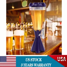 Beer Tower Dispenser 3L/101 Ounce Drink Beverage Dispenser w Individual Ice Tube
