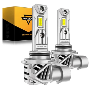 AUXBEAM 9006 LED Kit d'ampoule de phares Blanc à faible faisceau Super Bright 6500K 28000LM 2x