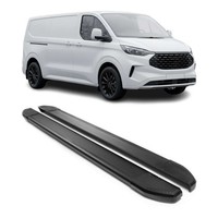 Trittbretter Seitenschweller FüR Ford Transit Custom 2023-2026 L2 Schwarz Alu 2X