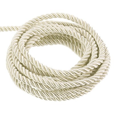 Twisted Cord Trim, 5 Yard 3mm 3-Ply Twine Braided Rope Thread,Cream