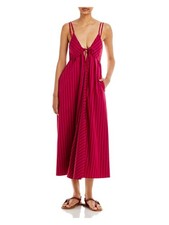 REBECCA TAYLOR Womens Purple Tie Open Back Unlined Fit + Flare Dress 4