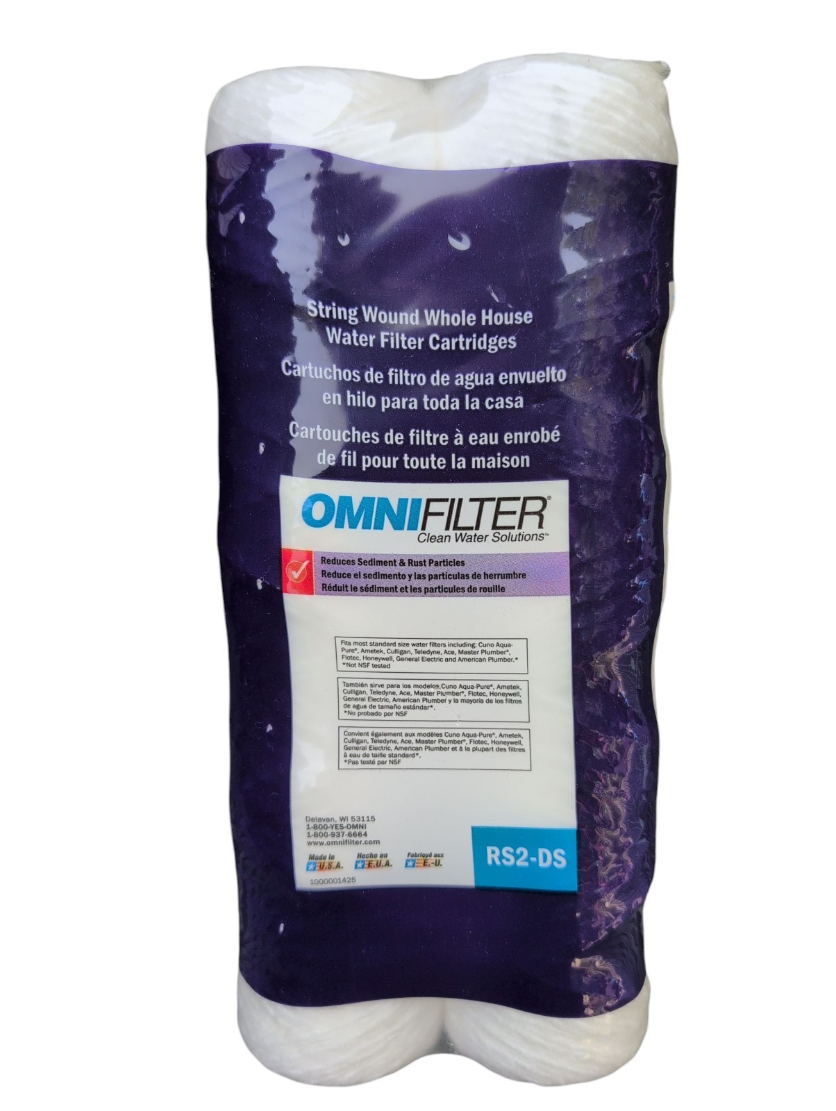 OmniFilter RS2-DS 2-Pack Whole House String Wound Water Filt