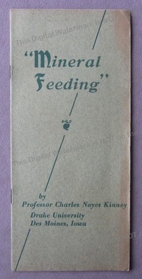 c1944 E.M. Peet Mfg Co Brochure Mineral Feeding Livestock Prof Kinney Drake Univ