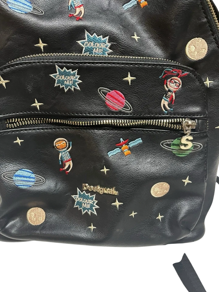 Mochila Desigual BOLS Interstellar 19SAXPAR Cuero Negro Astronauta Espacial Foto 3 de 4