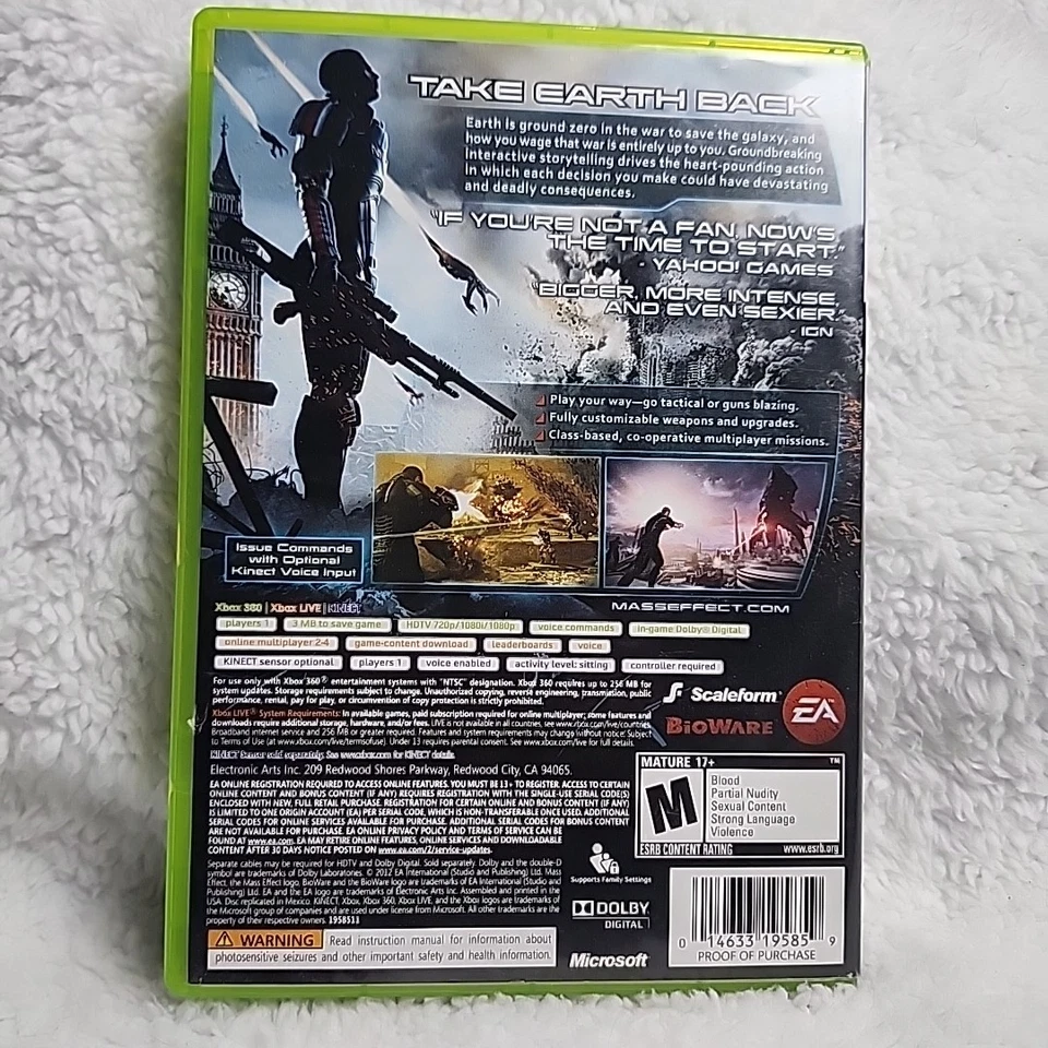 Microsoft Xbox 360 Mass Effect 3 Rated M Mature 17+ Video Game - Image 2 of 4
