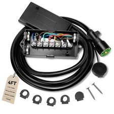 4 Ft 7 Pin Trailer Wiring Harness 4 FT with junction box , Black