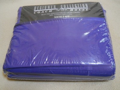 Vintage Coach House Designer Collection Double Sheet Set / Irregulars / Purple