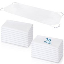16 Pcs Standard Size Daycare Cot Sheet Bulk 20" x 48" White Breathable Microf...