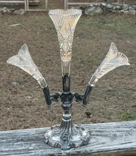 Walker And Hall Sheffield Silver Plate Cut Glass Epergne 1895 - 1920