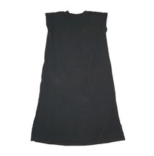 A New Day Shirt Dress Womens Medium Black Cap Sleeve Midi Stretch