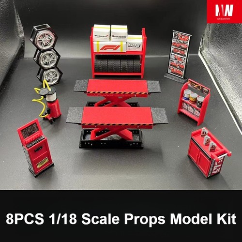 Diorama 1/18 Car Garage Repair Model Set Car Workshop Display Accessories Props - Picture 5 of 14