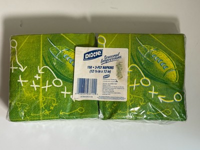 NEW Dixie seasonal impressions football napkins 150 3-ply 2010 Tailgate Party