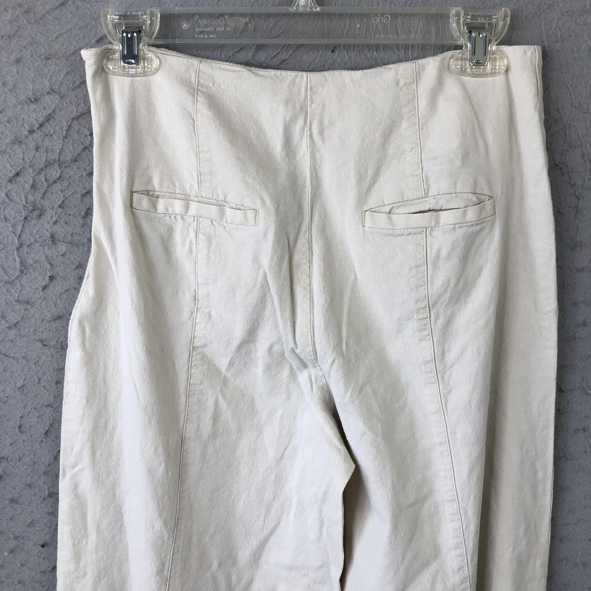 Anthropologie Pants Womens 2 White Wide Leg Linen Sailor Nautical