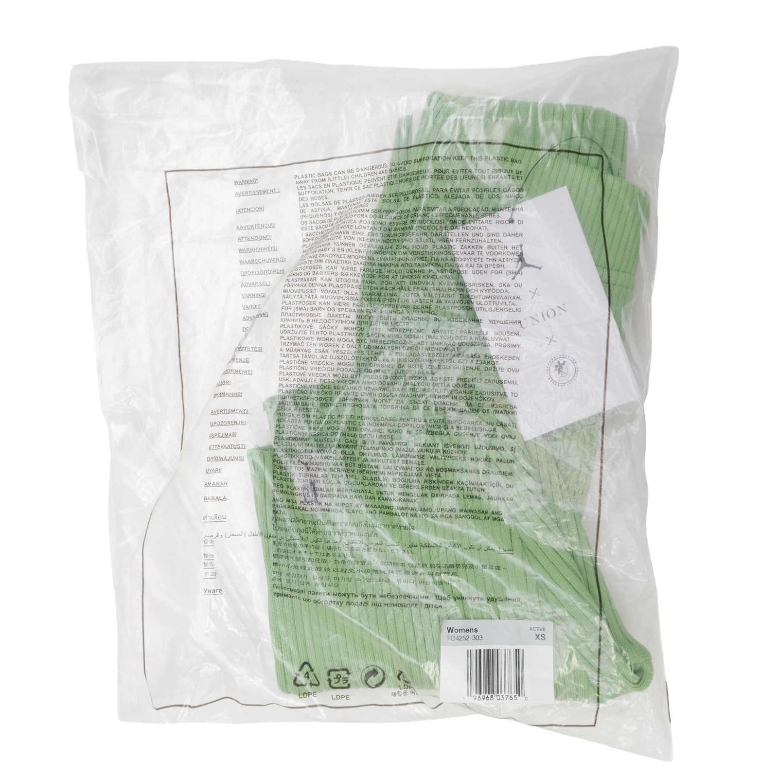 Jordan x UNION x Bephies Beauty Supply Womens Bike Shorts Lime Ice XS FD4252-303 image 2