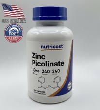 Nutricost Zinc Picolinate 50mg, 240 Veggie Capsules, 240 Servings  Non-GMO
