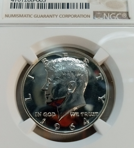 1964 Accent Hair 50 C NGC PF 67 Half Dollar CENTS SAMMLERMÜNZE SILBER KENNEDY - Bild 3 von 12