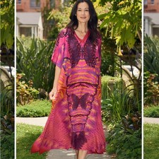 Goddess Caftans by Winlar Sonia Butterfly One Size Maxi Coastal Beach Resort Art