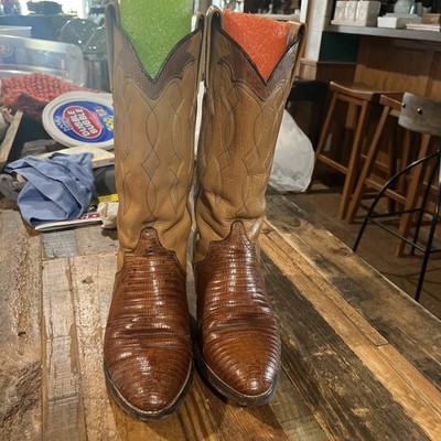 Vintage Bacons Lizard Skin Style Western Boot