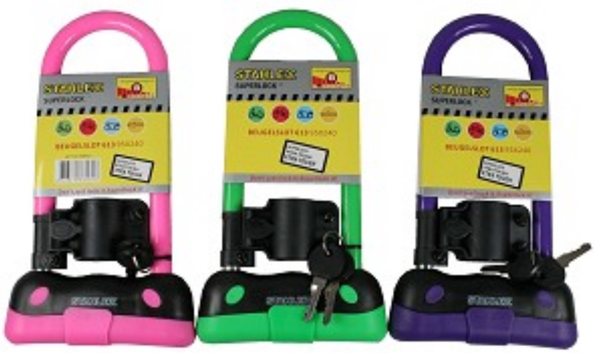 Замок Fahrrad Bügelschloss 95x240 мм Stahlex Superlock 613 lila Замок Fahrradschloss