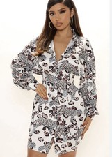 Fashion Nova Jaguar 2X Dress Shirt Combo Button Up Long Sleeve