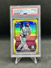 2023 BOWMAN 1ST EDITION Spencer Jones BPPF-139 1ST Yellow Foil /75 PSA 9 Yankees