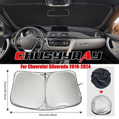 Heat Blocking Sun Shade for Ford Chevy Silverado 2019-2024 - Quick Setup