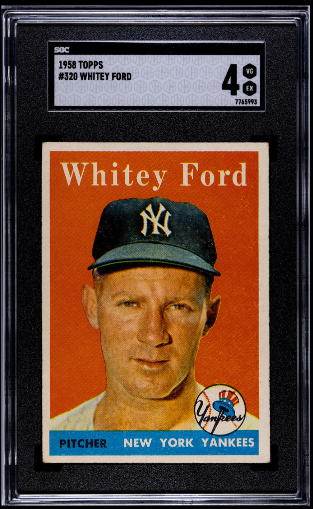 🔥1958 Topps #320 Whitey Ford - New York Yankees - SGC 4 VG-EX - HOF⚾️