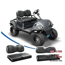 4PCS Golf Cart Seat Fits YAMAHA/G29/Drive2 Front and Rear Black Black Stitch