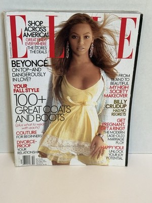 Elle Magazine Beyonce Cover Oct 2004 No Label Fall Style Billy Crudup