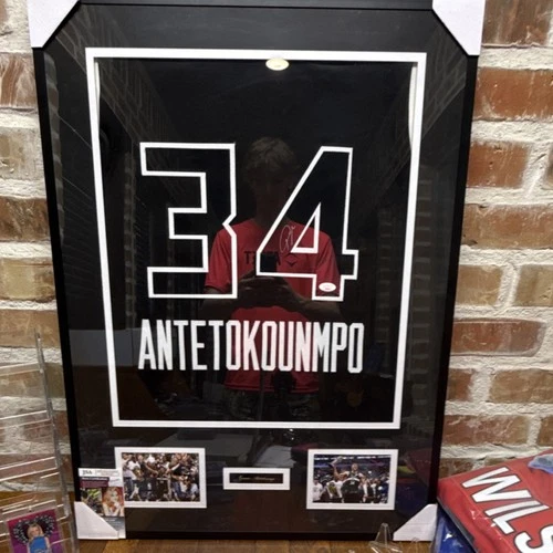 Giannis Antetokounmpo Milwaukee Bucks Signed NBA Jersey JSA Authenticated