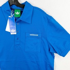 adidas Originals Trefoil Polo Pocket Golf Shirt Size L Mens Bluebird JW3955 NWT