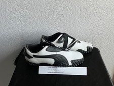 PUMA Mostro Perforated White Black Leather Shoes Men's 9.5 397331 NWOB