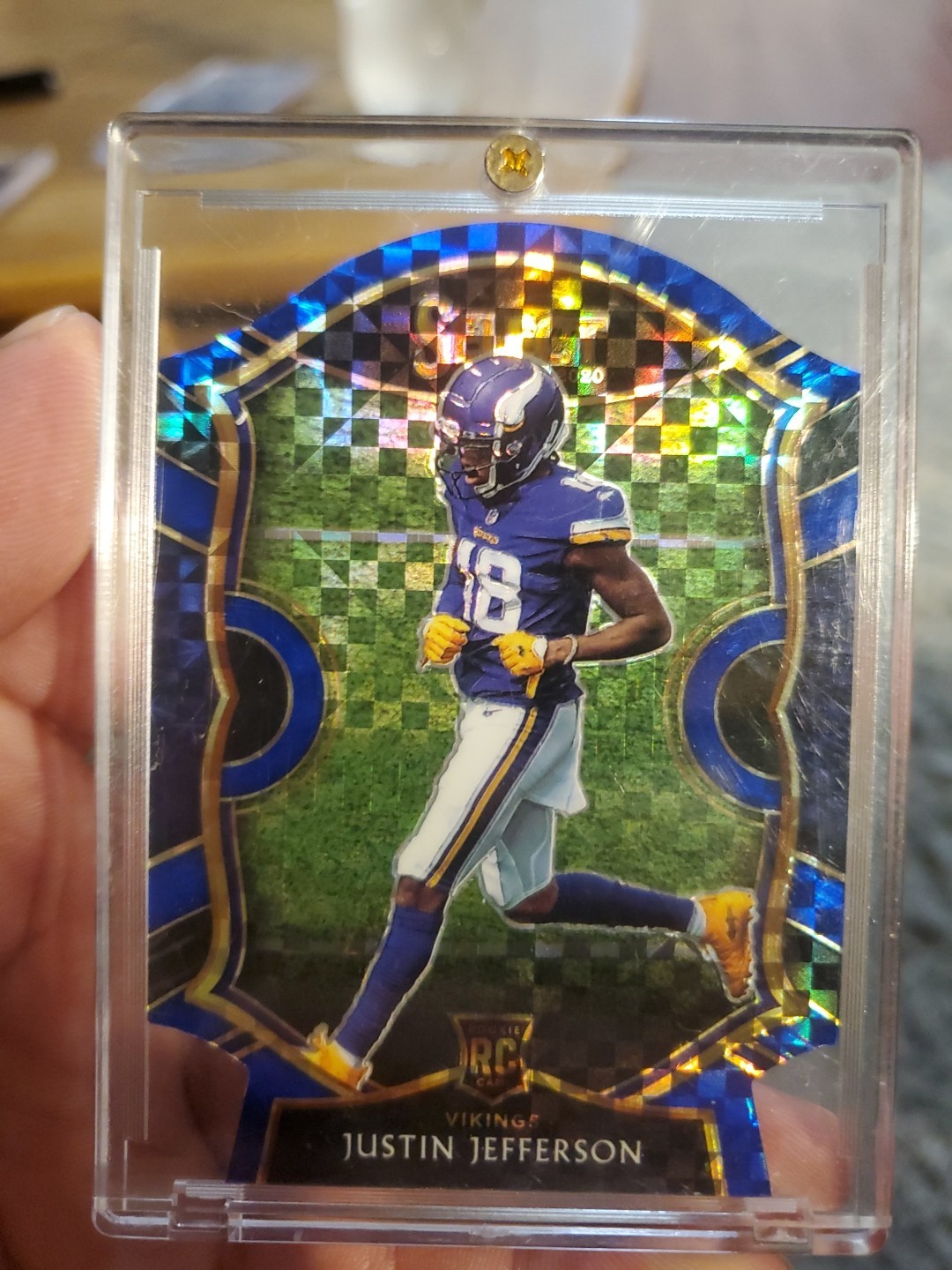 2020 Panini Select - Concourse Justin Jefferson #61 Blue Prizm Die-Cut (RC)