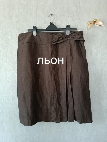 Women Gerry Weber Skirt Brown Linen 44 / XXL / 52