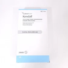 Box Of 10 Cardinal Health 8"x4" Kendall Silicone Non Bordered Foam Dressing New
