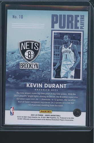 Kevin Durant 2021-22 Reifen #10 Pure Players Holo Brooklyn Netze - Bild 2 von 2