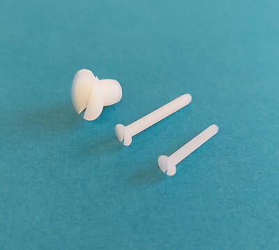 Natur Nylon Flach Senkschrauben / Bolzen / Befestigungen M2 - M6