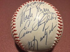 Multi Signed Baseball—Beckett-Full LOA-#AE20364–19 HALL OF FAMERS
