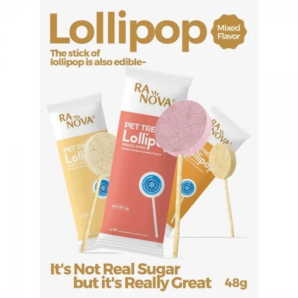 6 piezas piruleta liofilizada golosina para perros mascota sin granos 98 % carne mezcla de sabor lamible Foto 4 de 4