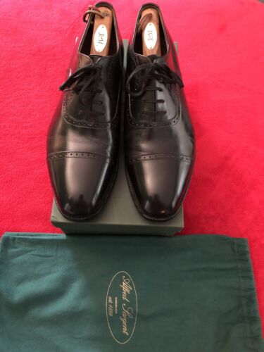 Alfred Sargent Made in England Chatsworth Black Calf Captoe Oxfords UK 10F EUC - Picture 1 of 19